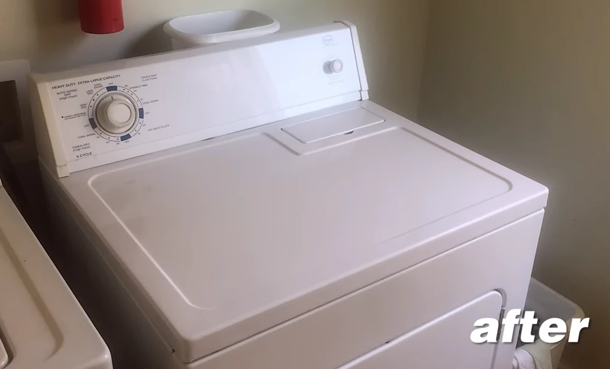 Dryer repair Plano after service: clean white dryer