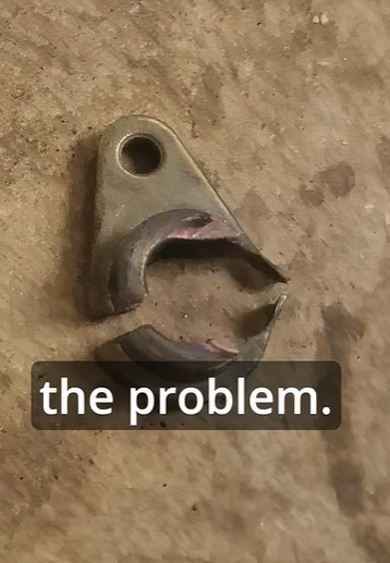 Worn metal dryer part marked as the problem